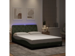 Estrutura de Cama VIDAXL com Led 120x200 cm veludo cinzento claro