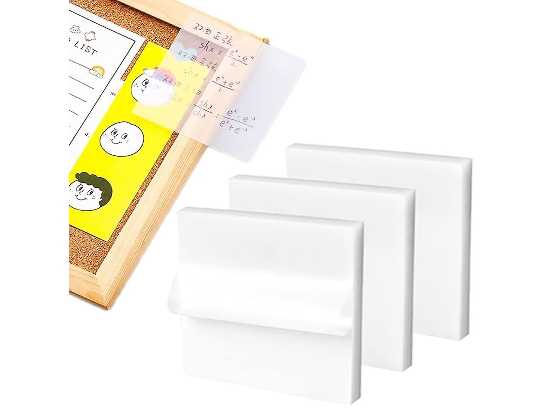 200 folhas de notas autoadesivas, removíveis e transparentes Post-its