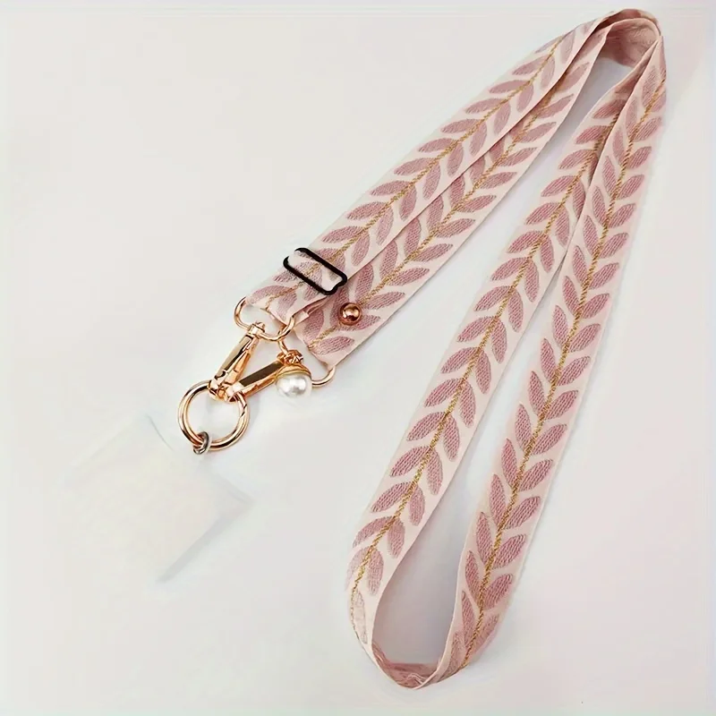 Cordão Ajustável E Longo Para Celular, Alça De Pulso Para Chaves, Pingente Para Celular, Alça Anti-perda, Cordão Rosa.