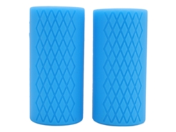 2026 1 Par de Suportes para Halteres e Barras Antiderrapantes com Textura de Silicone Acessório de Treino Fitness Azul