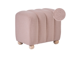 Pufe Beliani Idyllwild De Bouclé Creme 49x39x45