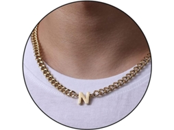 2026 cadena de Eslabón Cubano Con Letra Inicial A z para Hombres Niños Mujeres Colgante Acero Inoxidable 6.5mm 18+2 Pulgadas Regalo de Joyería