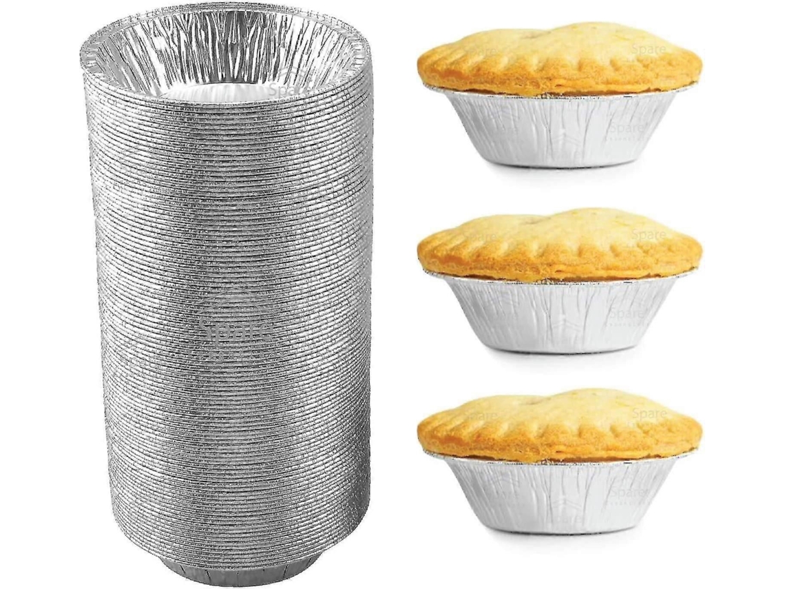 Pacote Com 120 Formas De Torta Pequenas Descartáveis, 5 Polegadas, Em Alumínio, Para Assar, Armazenar E Reaquecer Tortas E Empadas.