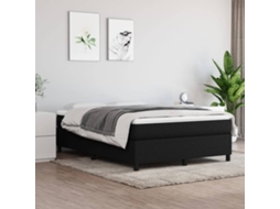 Cama Com Molas/colchão 140x200 Cm Tecido Preto