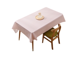 5 Peças de Toalha de Mesa Retangular Toalha de Mesa de Plástico Xadrez À Prova D'Água Rosa Capas de Mesa À Prova de Óleo para Jantar/Festa 90X137Cm