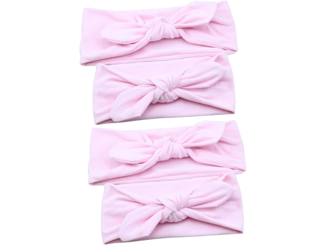 Conjunto De 2 Faixas De Cabelo Elásticas Para Meninas Com Um Adorável Laço - Acessório De Cabelo Para Mamães Em Ocasiões Especiais.