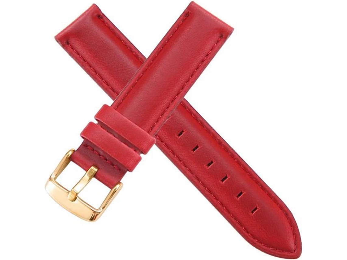 Pulseira de couro de 24 mm confortável e elegante para relógio com fivela de aço inoxidável àgua resistente S/MARCA