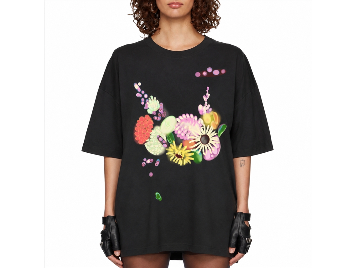 Rockinstone Flying Saucer Florals Steph Hardy Shirt Unique Designer Style