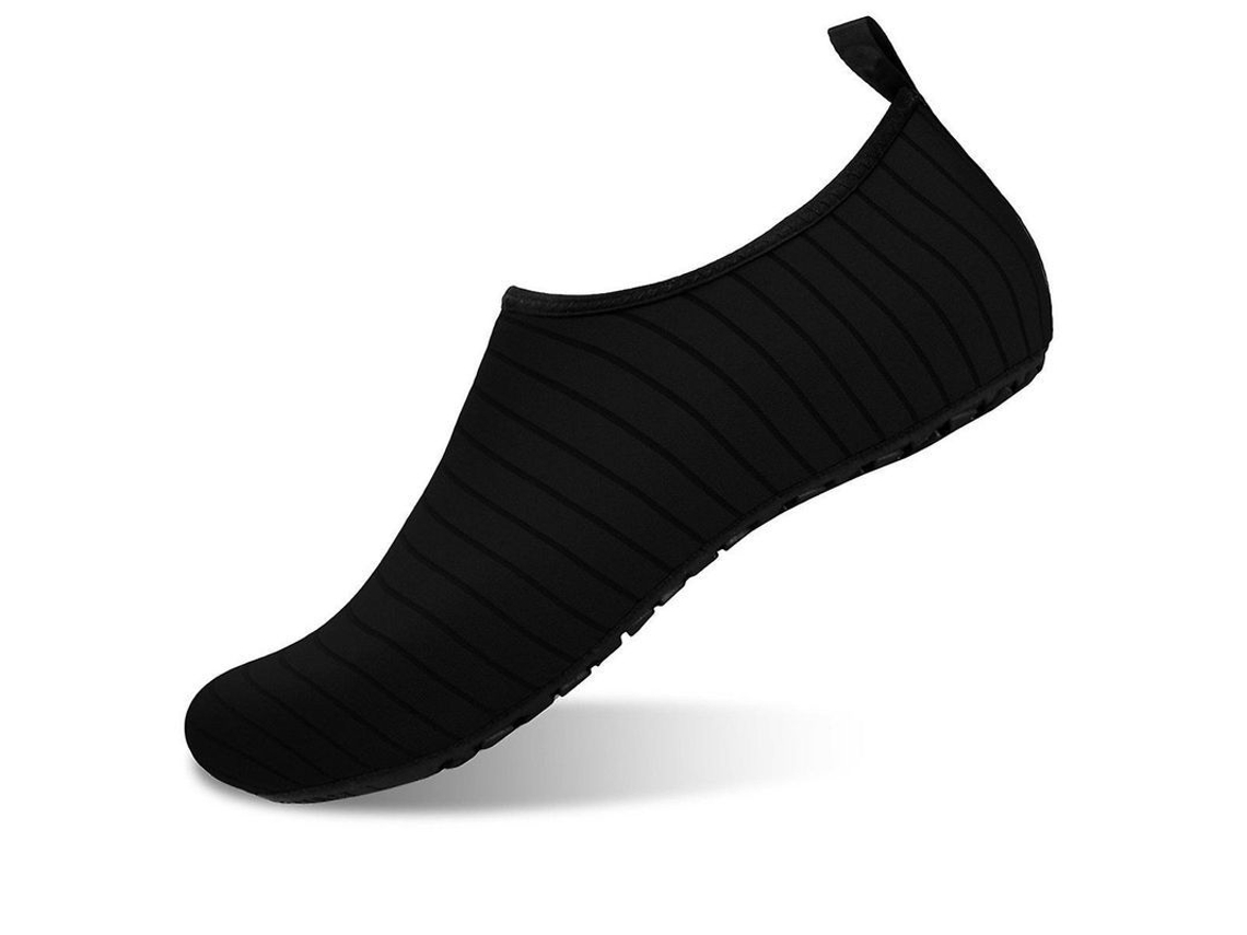 Sapatos de Poliéster e Spandex com Sola de Borracha, Sem Fecho, Sem Salto, 1cm, Estreitos e Resistentes À Água Preto | S/MARCA