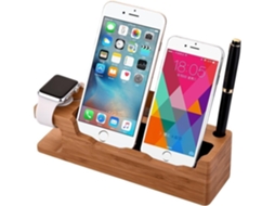 Carregador Multifuncional Doca Carga Carregamento Dock Iphoneapple Iwtach TRANTECH Bambu