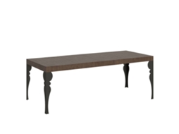 Mesa de Jantar Extensível 90X180/284 Cm Paxon Premium Nogueira Quadro Antracite ITAMOBY
