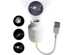 Projetor de luz ajustável em 360 graus, alimentado por USB