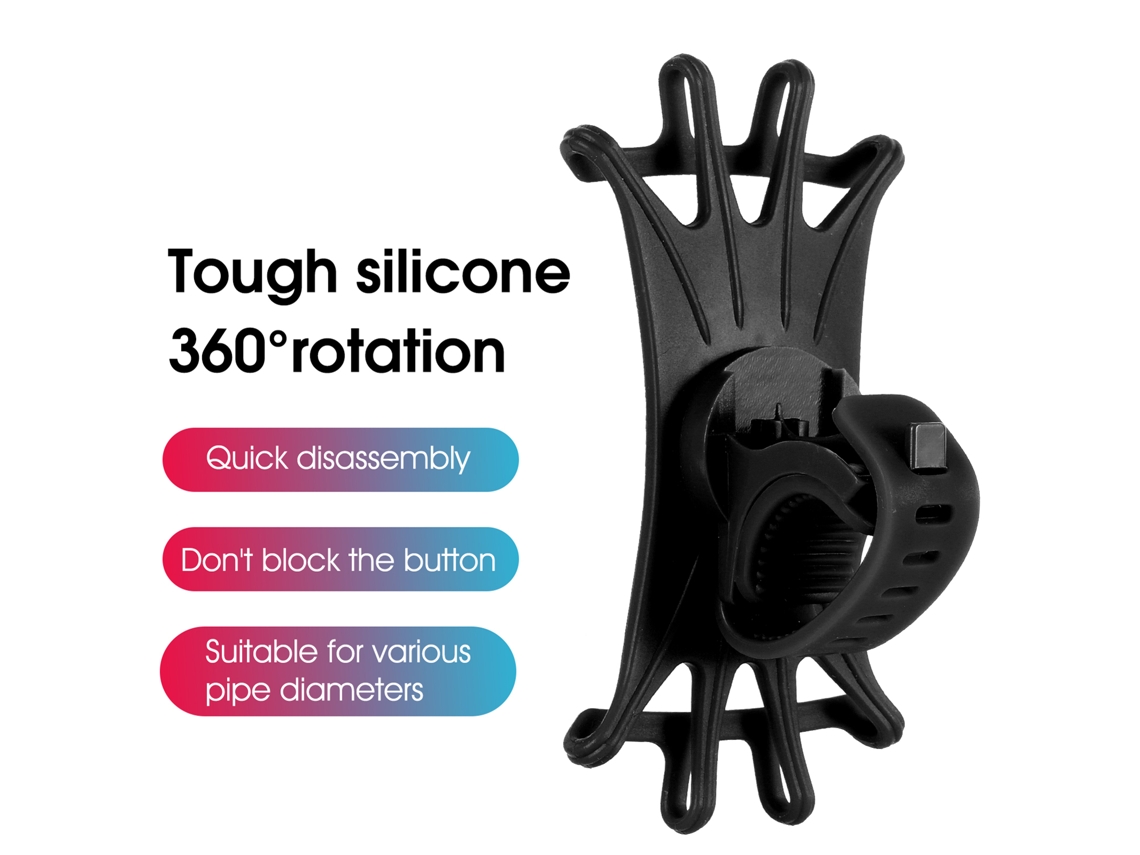 Suporte Para Celular De Bicicleta Com Silicone Multifuncional Para Navegação Apoio No Guidão 360°