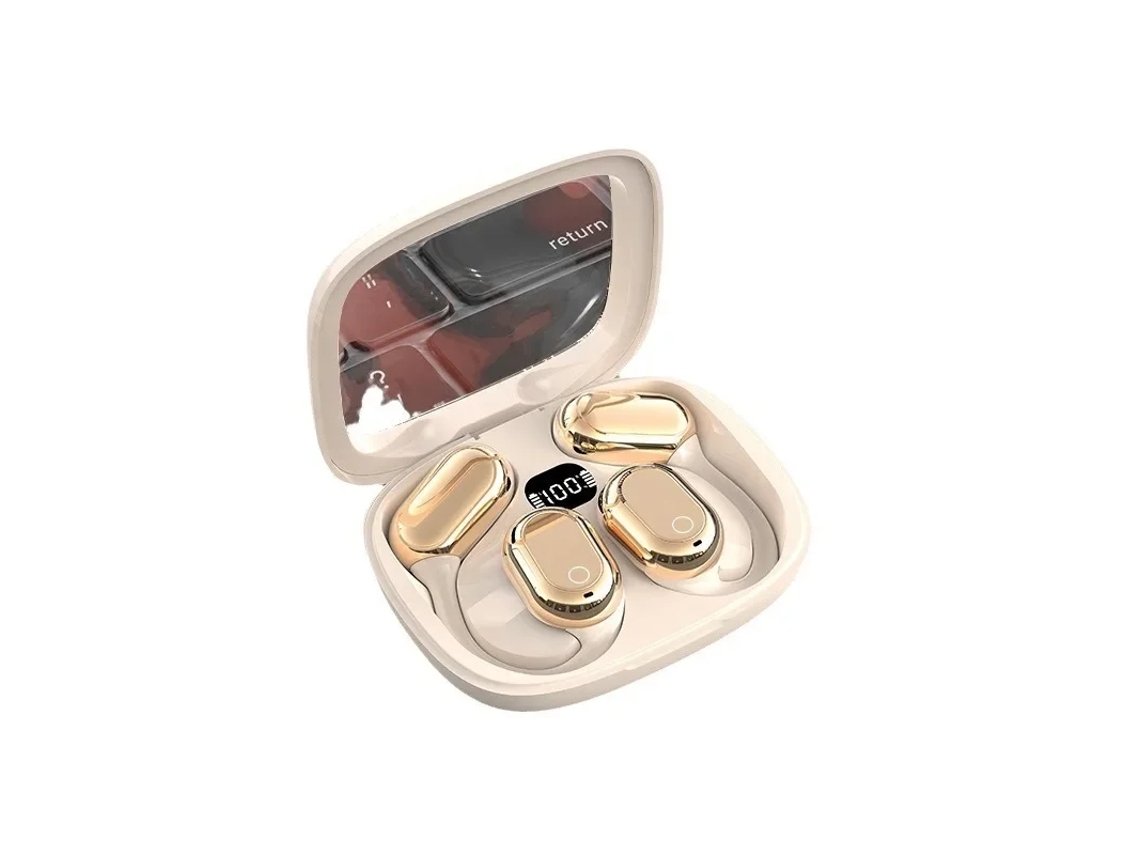 Auriculares Sem Fio Estéreo YIZHOOD Pele Bluetooth Bege