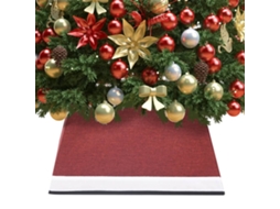 Vidaxl Saia Para Árvore De Natal 48x48x25 Cm Vermelho E Branco