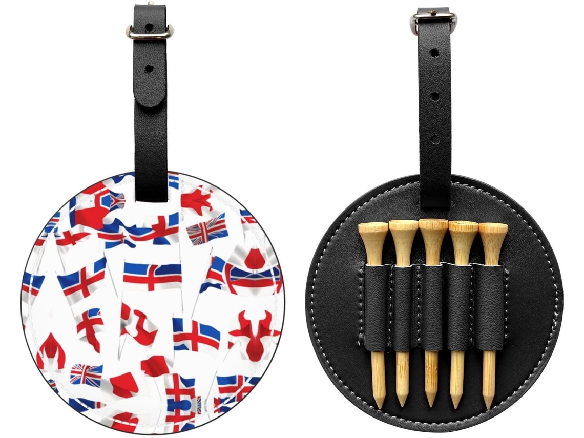 Saco para Tees de Golfe com bandeira nacional, fácil de transportar e eficiente, S/MARCA