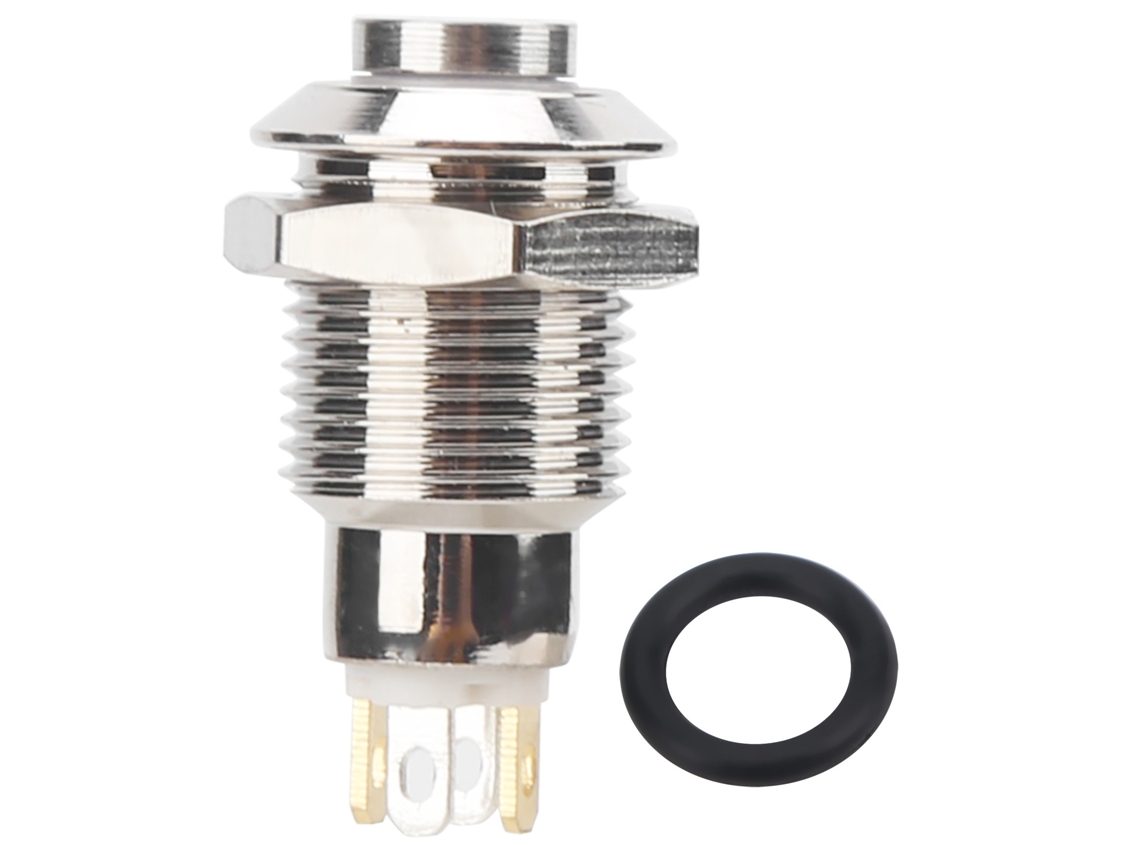 Interruptor De Botão De Pressão Metal 10mm À Prova D'água Autobloqueante Com Luz 3v Verde