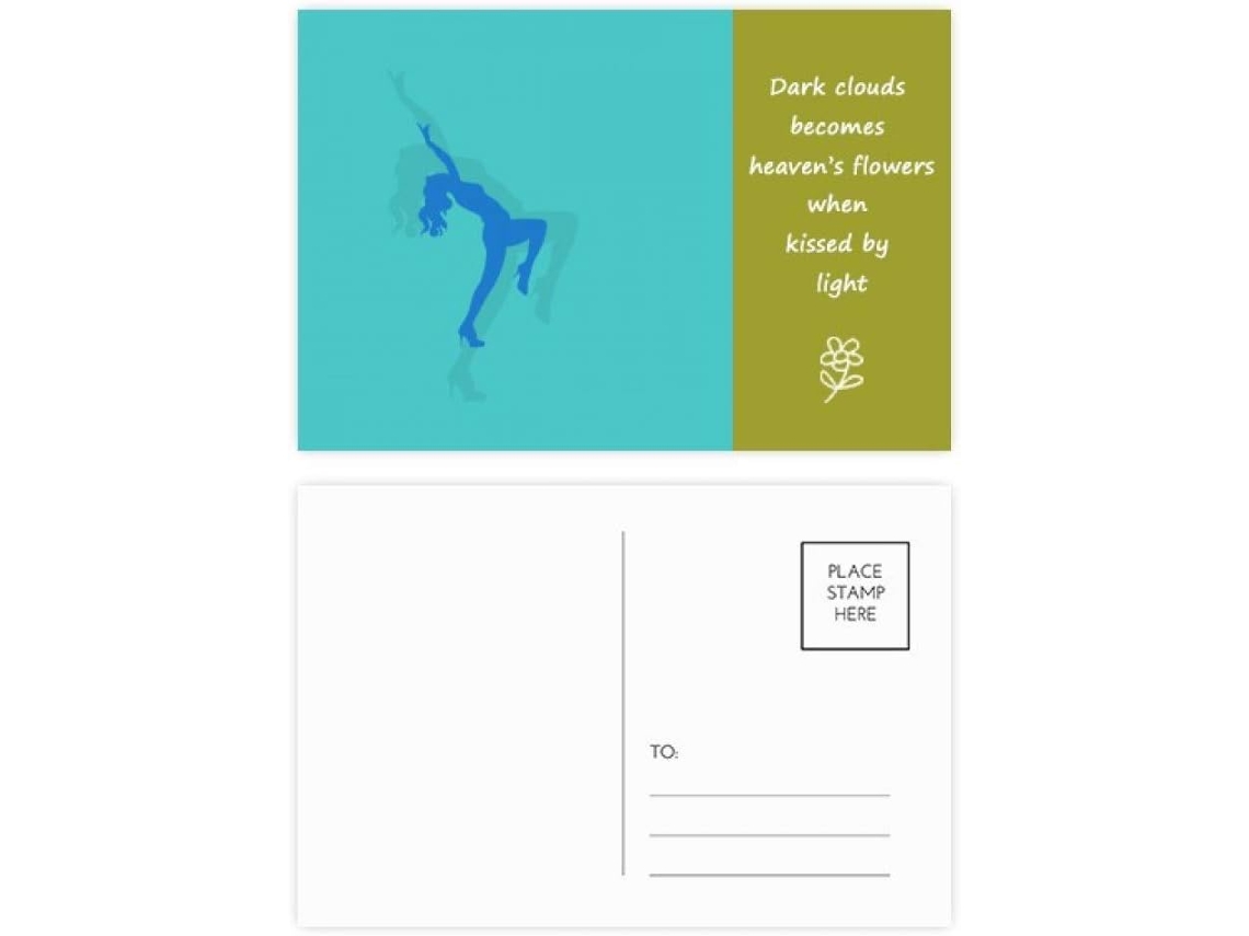 Conjunto de 20 Cartões Postais com Cartão Agradecimento Intitulado "blue Dances Plump Girl Poetry" 14,6 X 9,8