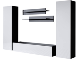 Conjunto de Móveis de TV Luke 7D MÓVEIS BONITOS (Preto e Branco - 260x40x165 cm)
