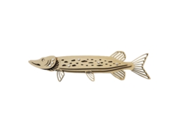 Pendente Artesanal Peixe Madeira Decorativo 3d