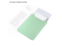 Bolsa para laptop Huasheng de 11 polegadas, capa vertical ultrafina de couro sintético portátil não magnética para laptop, verde menta, Hengrongshen