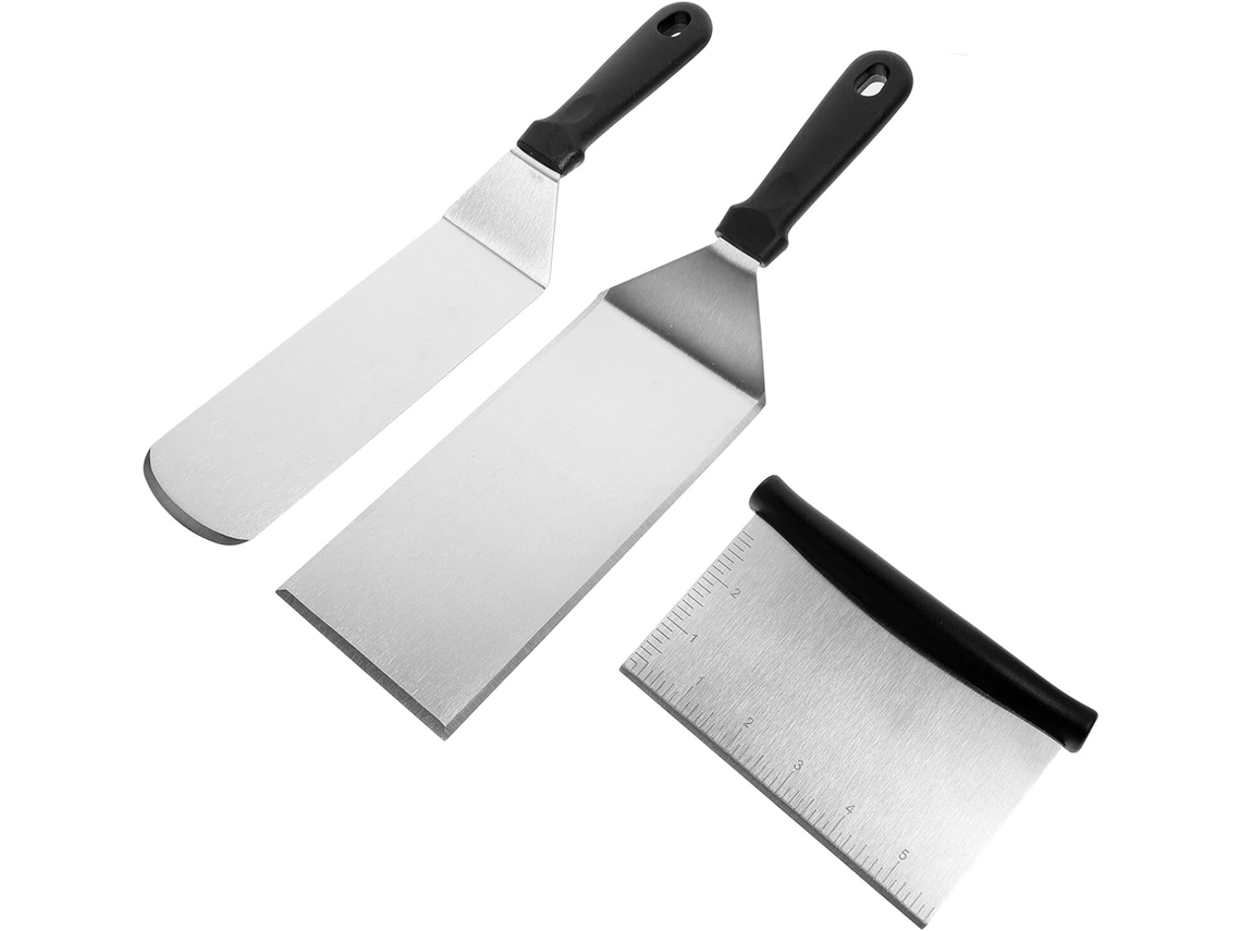 Espátulas De Aço Inoxidável Para Churrasco, Utensílios De Cozinha Para Bifes, Chapas E Massas, Cabo Gokoco