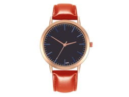 Relógio de Pulso de Couro Estiloso Quarts para Homem e Mulher (vermelho)