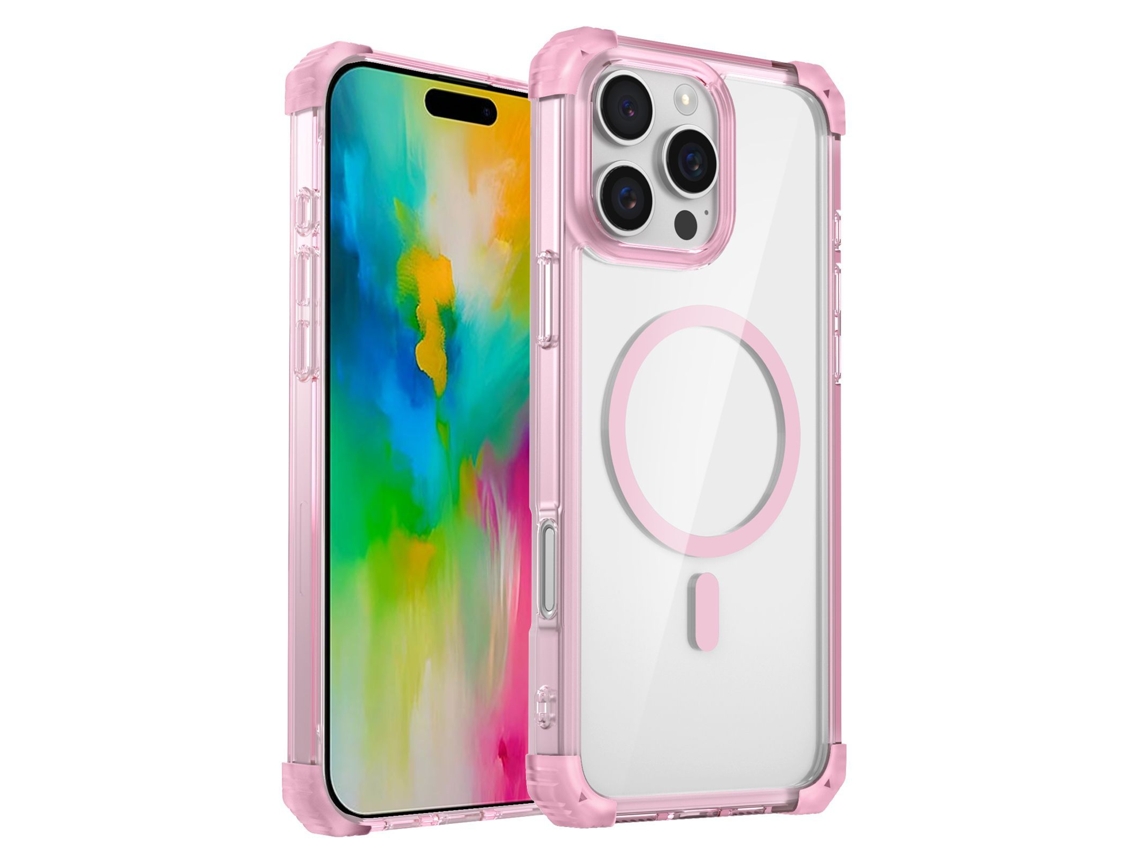 Capa Magsafe Para Iphone 15 Pro Anti-queda E Anti-choque -rosa Gertiz
