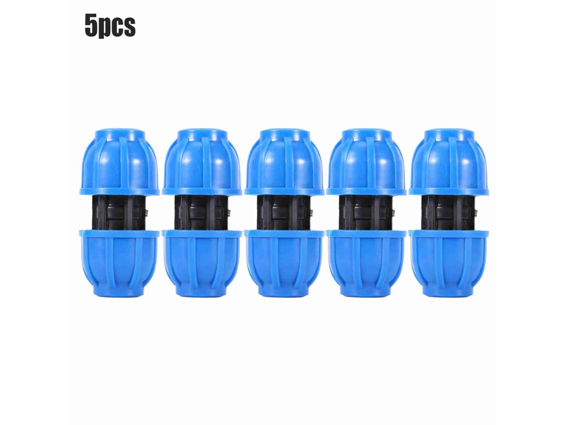 5pcs Conector Reto de Tubo de Água 20mm para 20mm Adaptador Fitting Plástico Pe