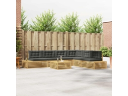 Vidaxl 8 Pcs Conjunto De Sofás Para Exterior Poliéster Branco