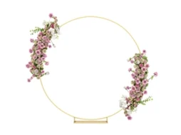 Arco de Decoração Metal Cor Ouro 230x28x234 cm Outsunny
