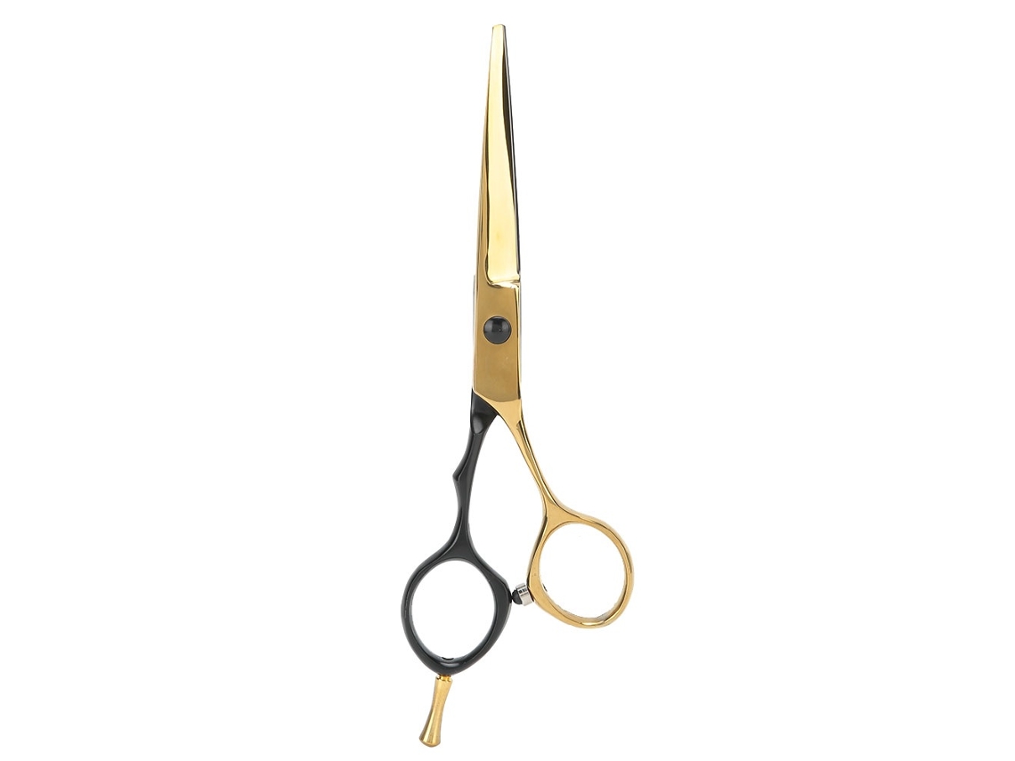 Tesoura De Barbeiro Elysve Em Aço Inoxidável, 5.5 Polegadas, Cor Preta E Dourada, Corte Preciso, Acabamento Profissional