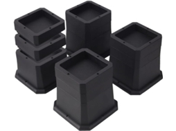 Elevadores De Móveis Besportble Para Cama E Sofá, 9, 5cm, 4 Peças, Pretos, Extensores De Pernas Empilháveis E