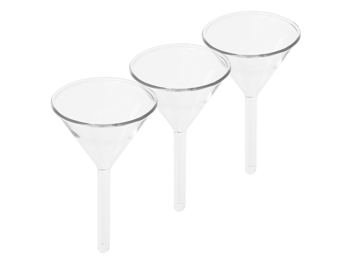 Conjunto De 3 Funis Vidro Para Laboratório Construção Durável E Design Versátil Filtração Enchimento Científico Preciso