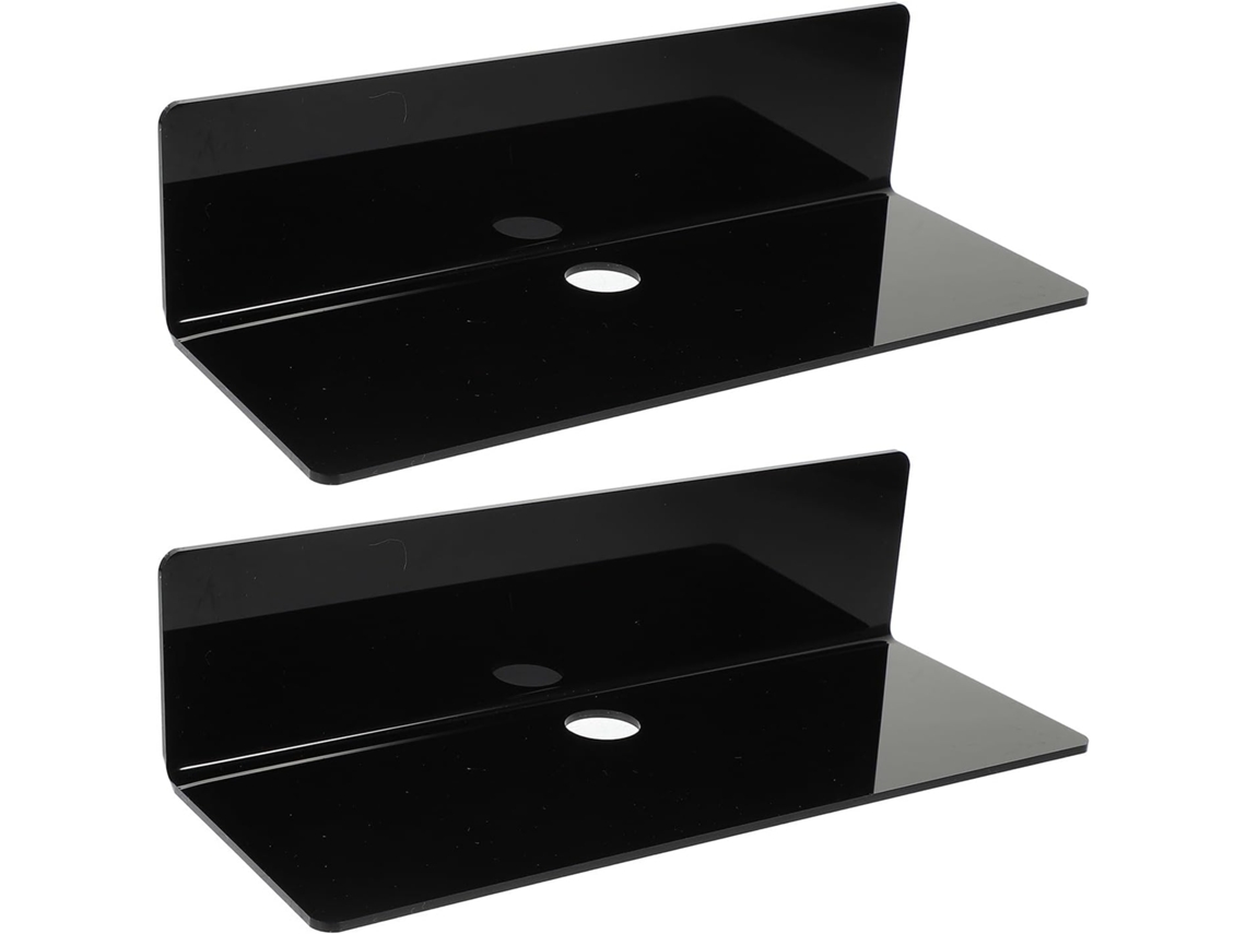 Yardenfun Conjunto De 2-prateleiras Parede Para Banheiro Em Plástico Preto Com Alta Resistência E Sem Acúmulo Água