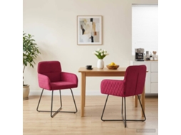 Vidaxl Cadeiras De Jantar 2 Pcs Veludo Vinho Vermelho