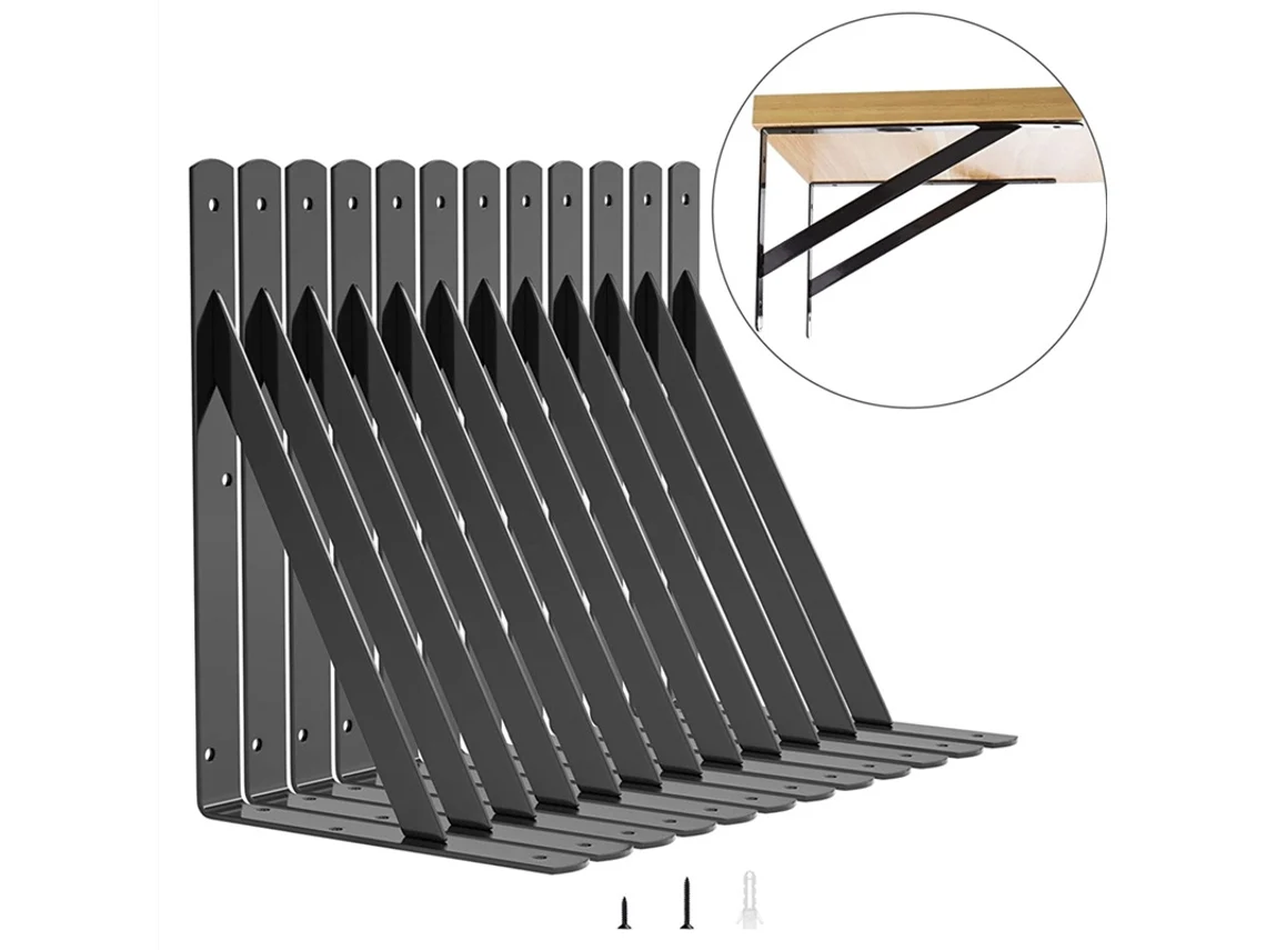 Suporte Para Prateleira, Reforçado, 90°, Para Parede, 30 Cm, 12 Polegadas
