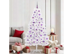 Vidaxl Árvore De Natal Articulada Artificial Branco 180 Cm Pvc E Aço
