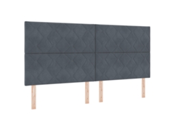 Colchão De Molas Pocket Com Capa De Veludo Vidaxl Cinzento Fabric (200x200 Cm)
