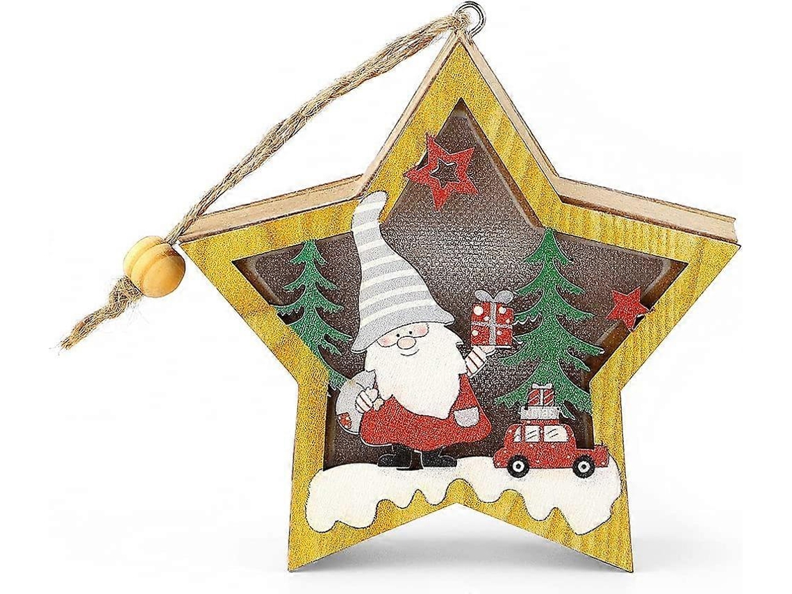 Enfeites De Natal De Madeira Para Decoração De Árvore Papai Noel, Boneco De Neve, Veado, Casinha Na Árvore E Decoração Para Casa. Aquaforge