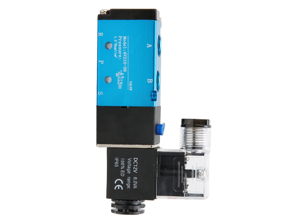 Válvula Solenóide De 2 Posições 5 Vias Laxiscreed Com Ligação Pt1/4, Compatível Com Dc12v