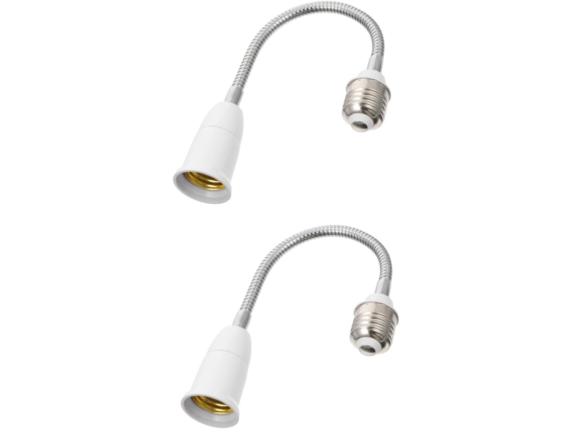 Suporte De Lâmpada Extensor Flexível De 2 Peças, Compatível Com Iluminação Interna E Externa. Gokoco