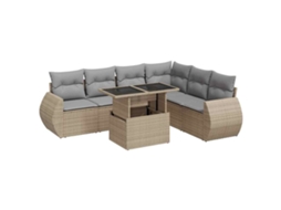 Garden Sofa Set, Garden Sofa Sets Vidaxl Bege Rattan / Vime (n/a)