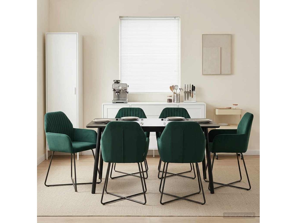 Vidaxl Cadeiras De Jantar 4 Unid. Veludo Verde-escuro 55 X 50 X 84 Cm