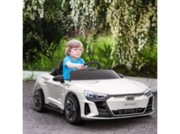 Carro Elétrico Infantil Com Cinto De Segurança, Controle Remoto, Faróis, Função De Música, Branco, 103 X 58 X 41cm
