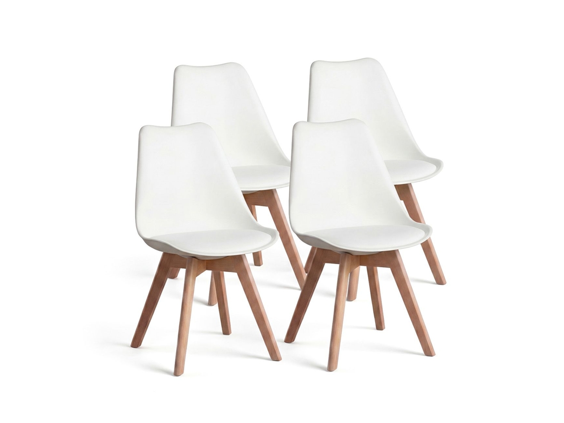 Pack 4 Cadeiras De Jantar Beench Branco 41 X 83 X 49 Cm
