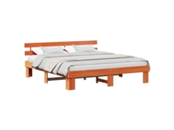 Estrutura da Cama com Cabeceira Marrom Cera 180x200 cm MAISON EXCLUSIVE