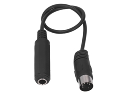 Adaptador De Cabo 6,35mm Fêmea Para Midi 5 Pinos 1 Pé Plug And Play Para Reprodutores Dvd Mp3 Microfone