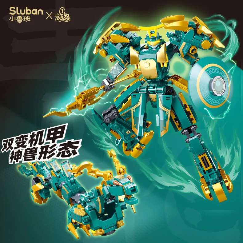 Conjunto de blocos de montagem Mech Robot Warrior