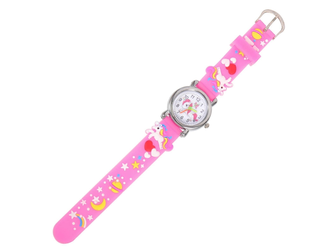 Relógio Infantil De Pulso Unicórnio Com Pulseira Silicone Ajustável